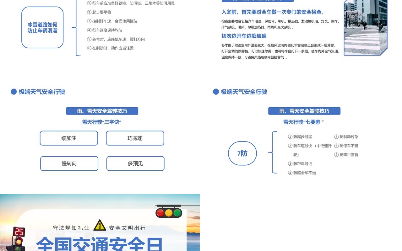 蓝色简约风全国交通安全日PPT模板