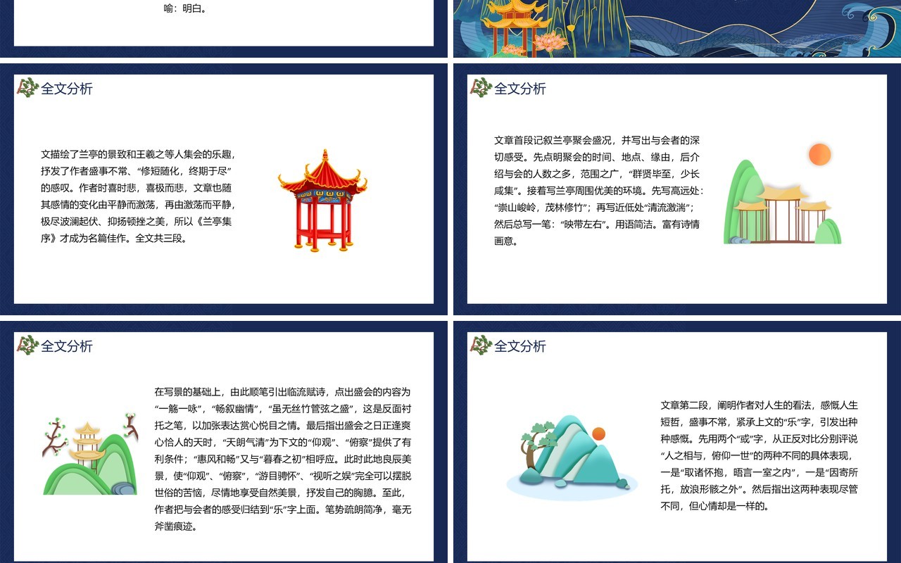 部编版高中语文必修二兰亭序集课件PPT模板