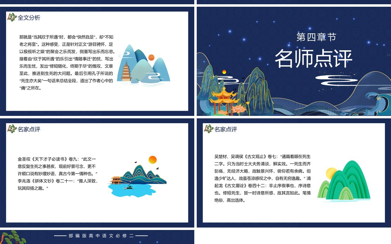 部编版高中语文必修二兰亭序集课件PPT模板