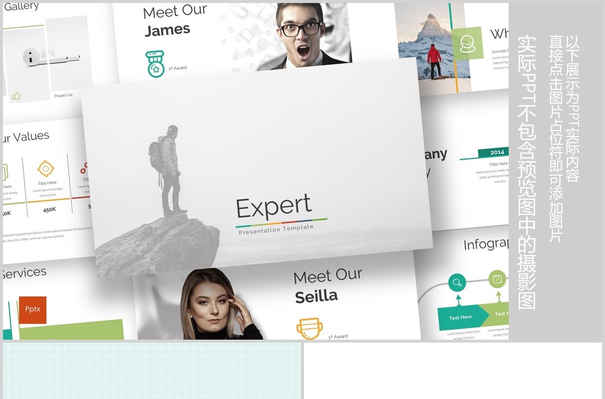 多彩公司介绍可视化信息图表PPT模板版式排版Expert - Powerpoint Template
