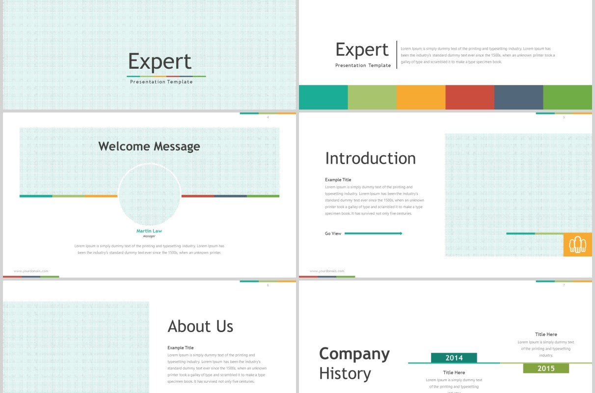 多彩公司介绍可视化信息图表PPT模板版式排版Expert - Powerpoint Template