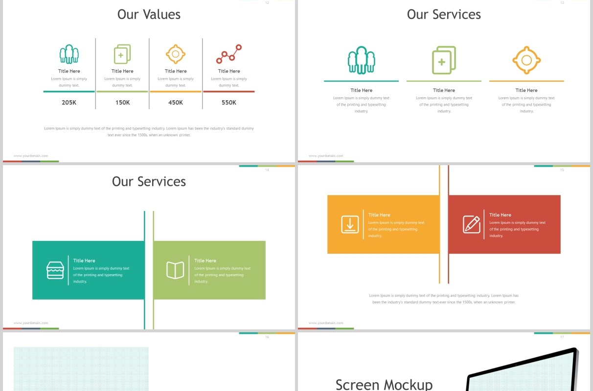 多彩公司介绍可视化信息图表PPT模板版式排版Expert - Powerpoint Template