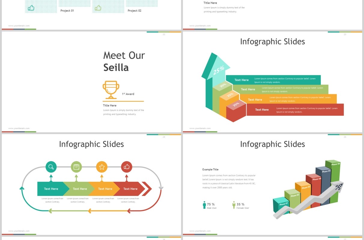 多彩公司介绍可视化信息图表PPT模板版式排版Expert - Powerpoint Template