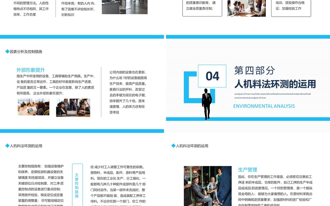 人机料法环测的分析5M1E分析法动态PPT模板