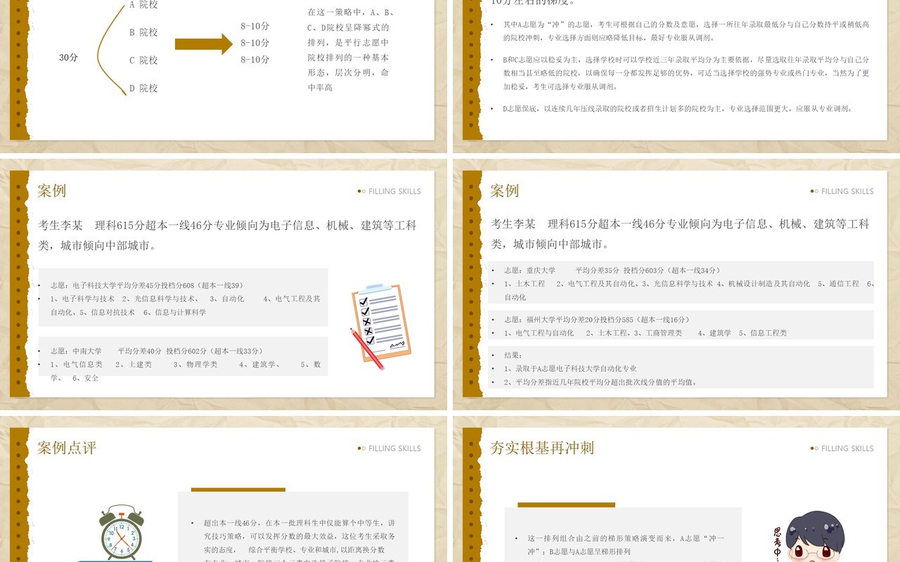 黄色简约风高考志愿填报技巧PPT模板