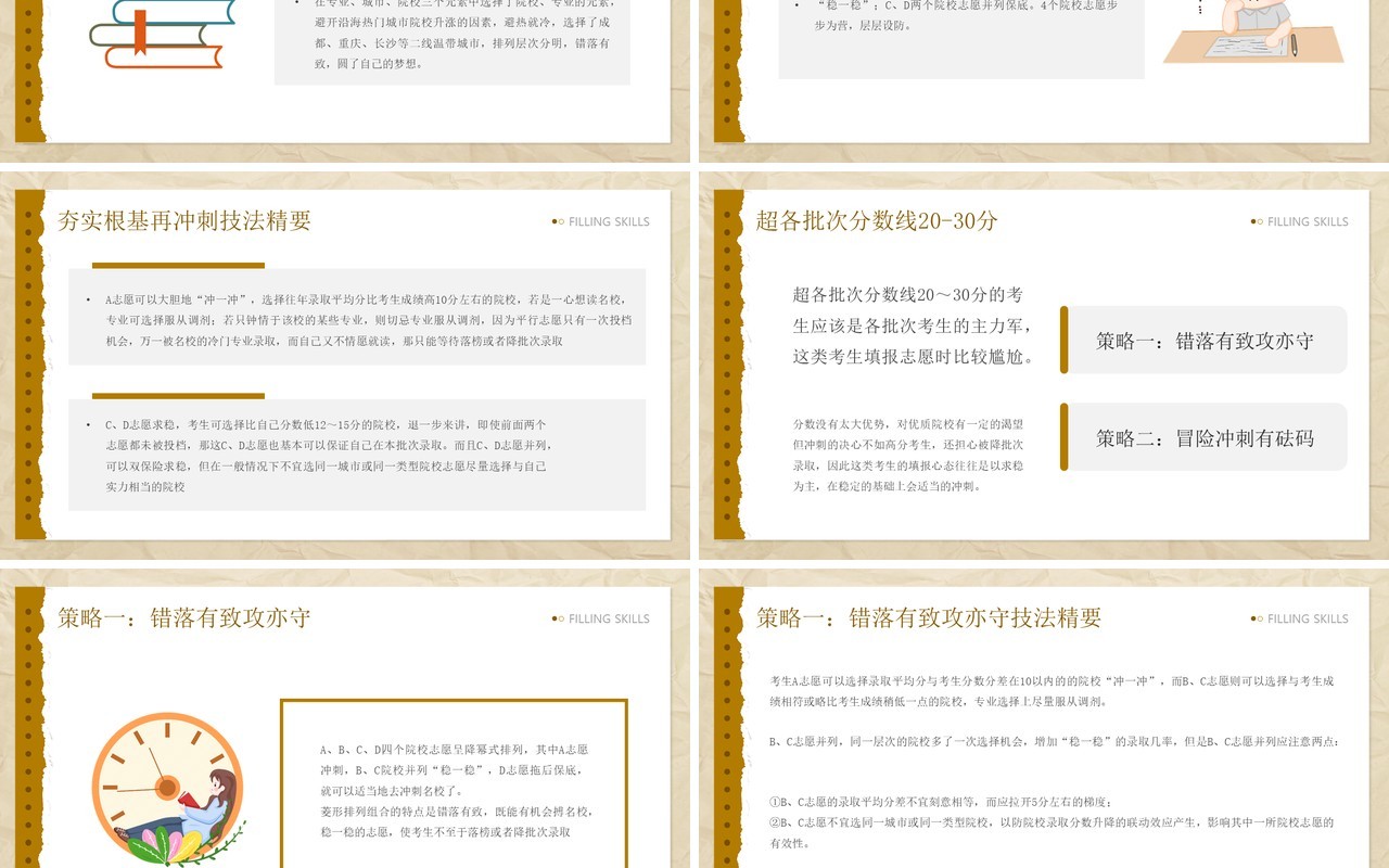 黄色简约风高考志愿填报技巧PPT模板