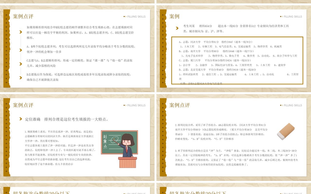 黄色简约风高考志愿填报技巧PPT模板