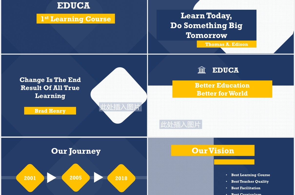 学校教育课件培训机构PPT图片排版设计模板Educa Powerpoint Presentation