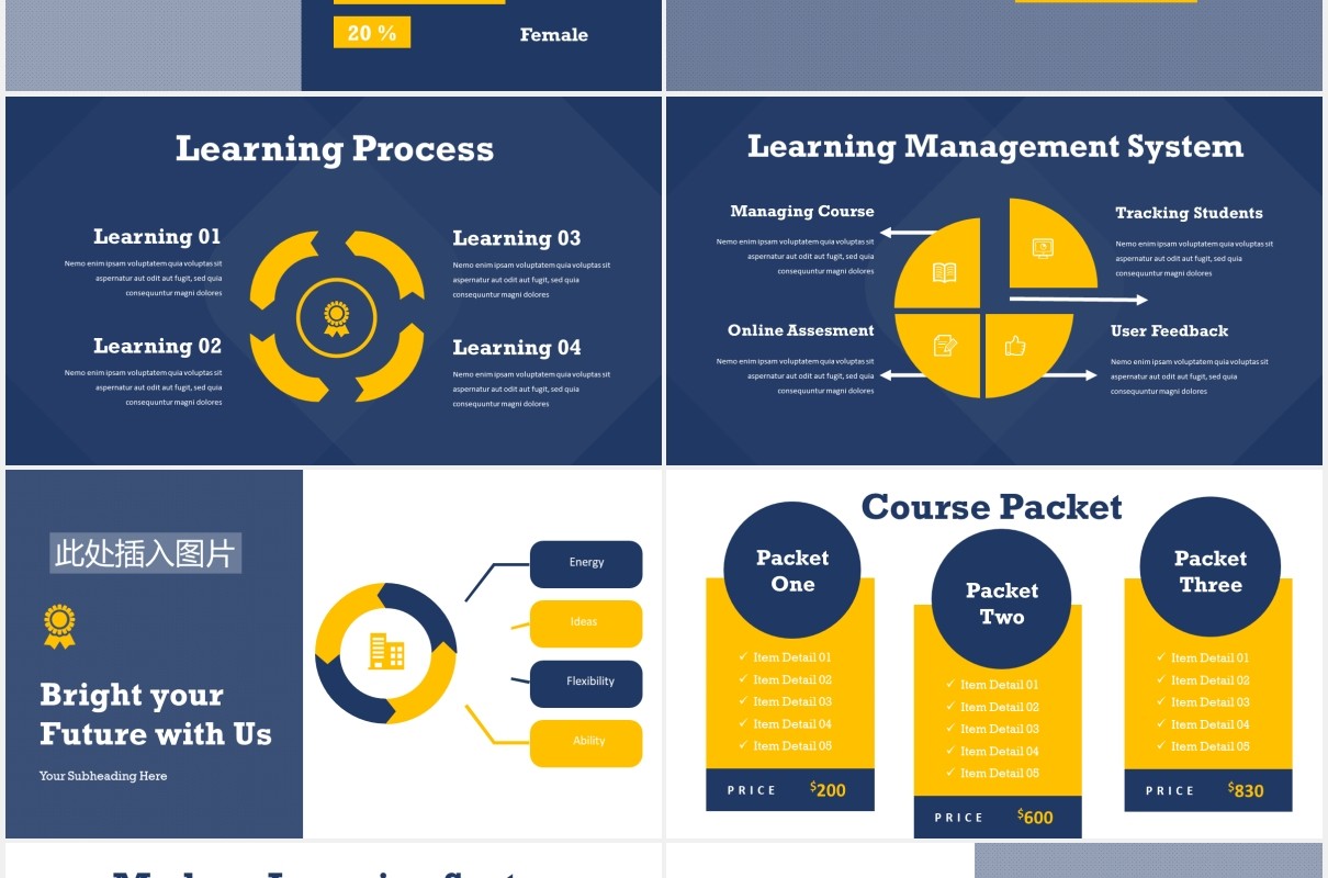 学校教育课件培训机构PPT图片排版设计模板Educa Powerpoint Presentation