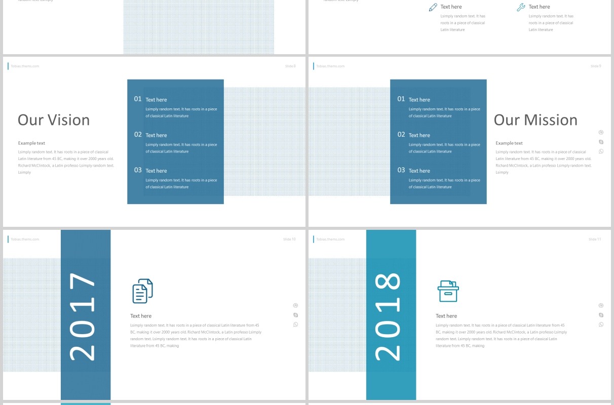 蓝色公司介绍PPT版式设计模板tobias powerpoint template
