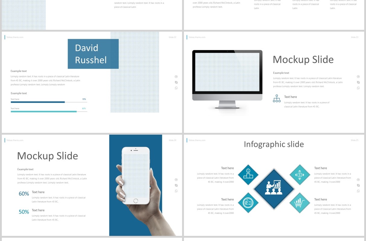 蓝色公司介绍PPT版式设计模板tobias powerpoint template