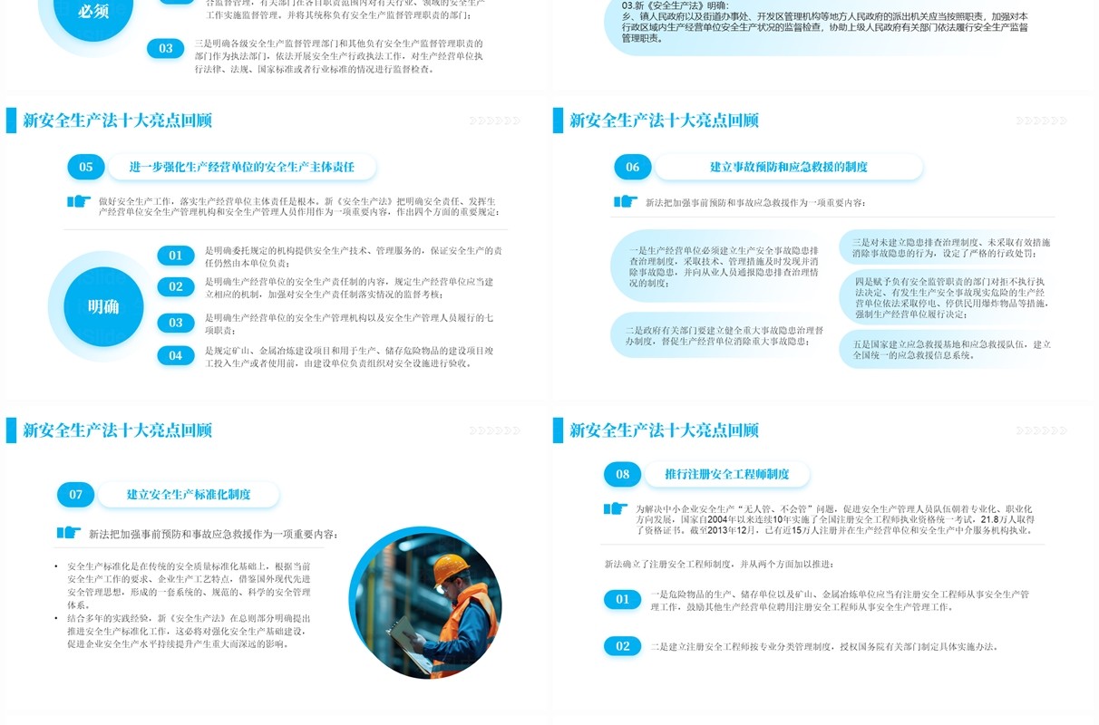 蓝色简约风2024年全国安全生产月PPT模板