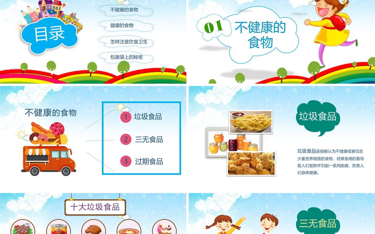 学生食品安全教育课件PPT模板