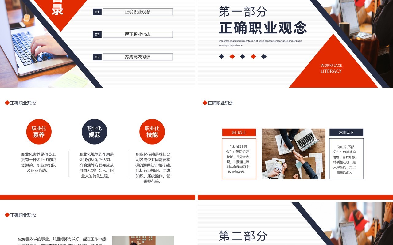 职场素养和高效能习惯动态PPT模板