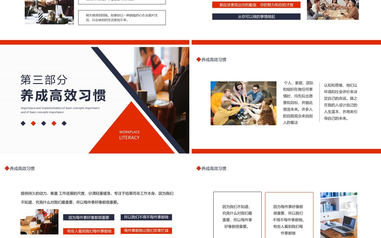 职场素养和高效能习惯动态PPT模板
