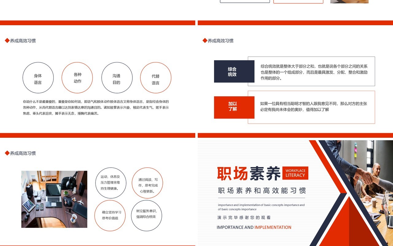 职场素养和高效能习惯动态PPT模板