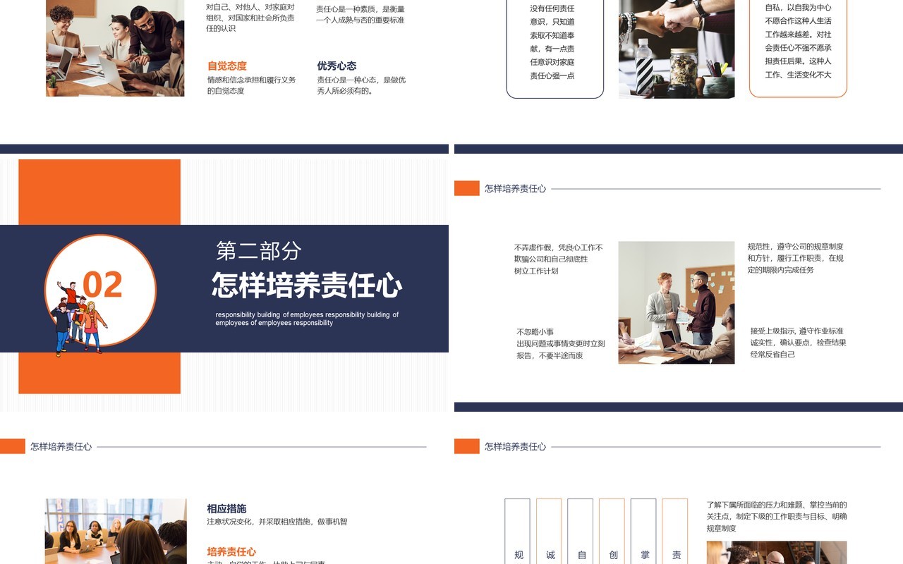 简约企业员工管理增强责任意识部门责任心培训动态PPT模板