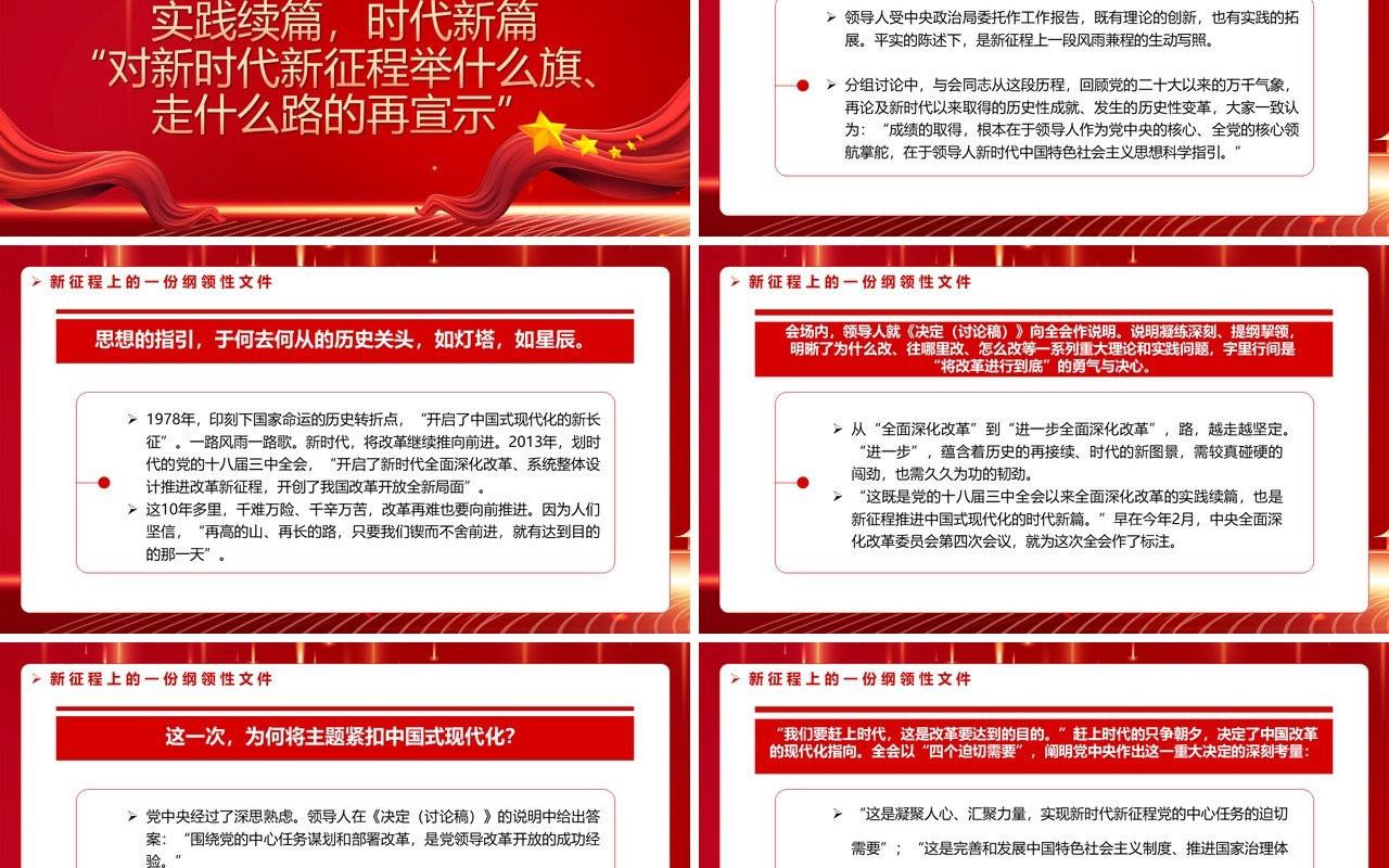 红色党政风新征程上的一份纲领性文件PPT模板