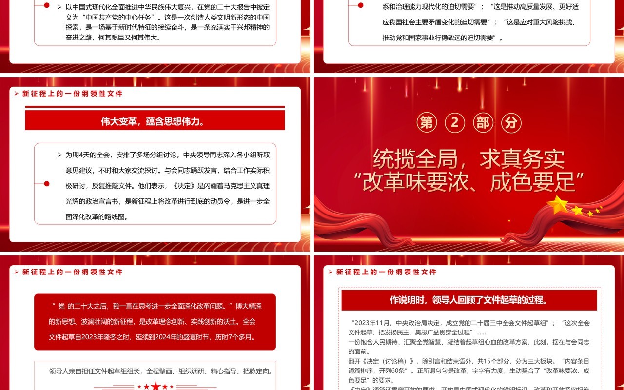 红色党政风新征程上的一份纲领性文件PPT模板