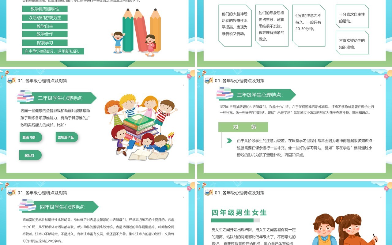 蓝绿色关爱学生心理健康主题班会PPT模板