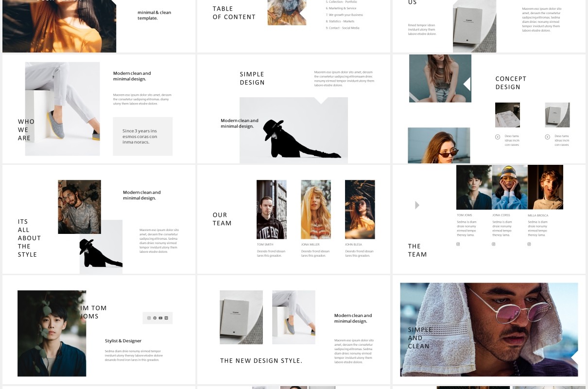 摄影作品图文展示个人简历PPT模板BOSH - Powerpoint Template