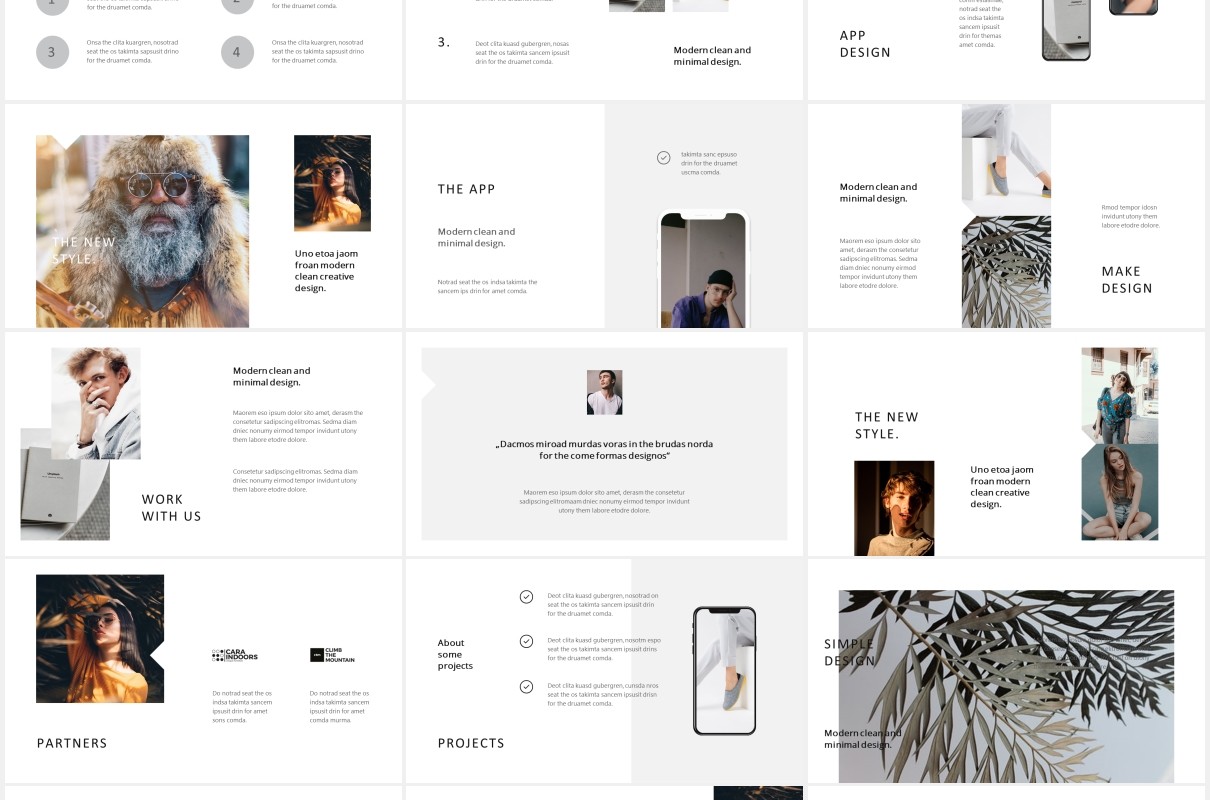 摄影作品图文展示个人简历PPT模板BOSH - Powerpoint Template