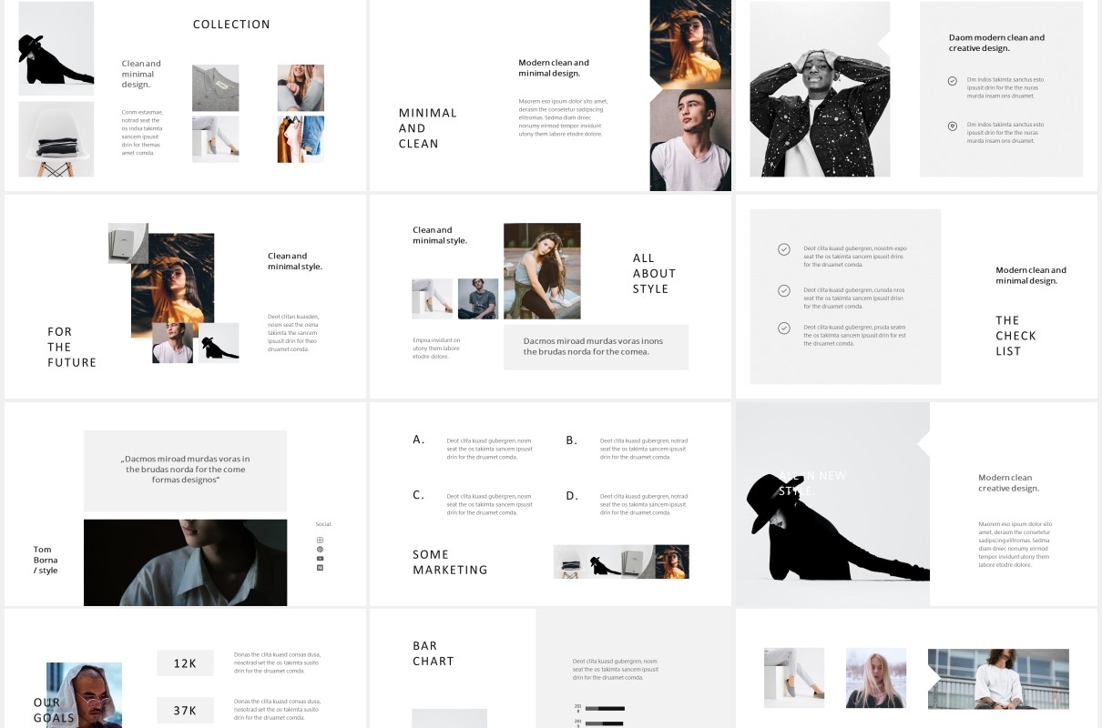 摄影作品图文展示个人简历PPT模板BOSH - Powerpoint Template