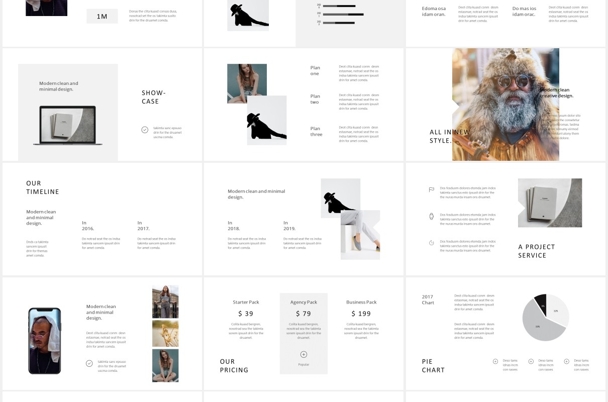 摄影作品图文展示个人简历PPT模板BOSH - Powerpoint Template