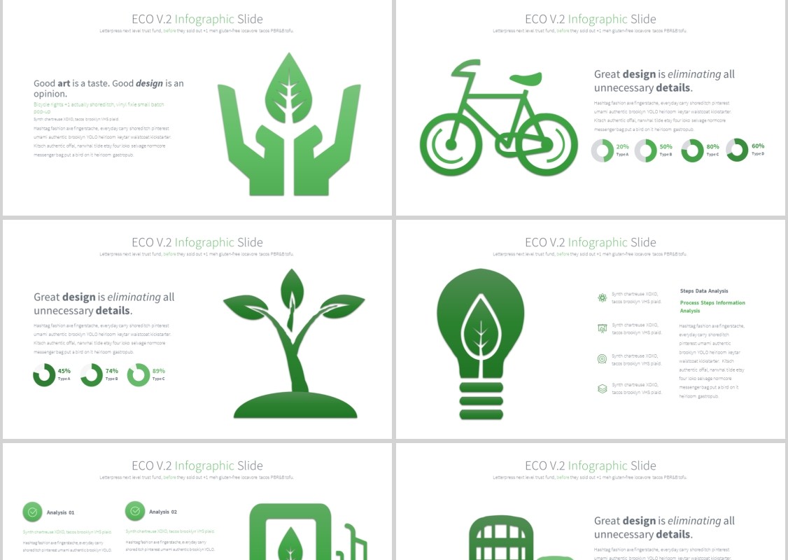 生态环境PPT信息图表模板ECO V.2 - PowerPoint Infographics Slides
