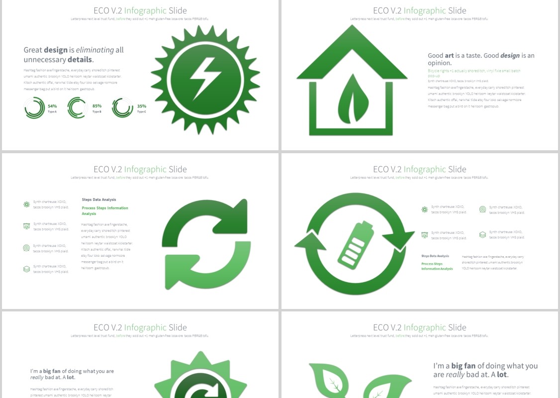生态环境PPT信息图表模板ECO V.2 - PowerPoint Infographics Slides