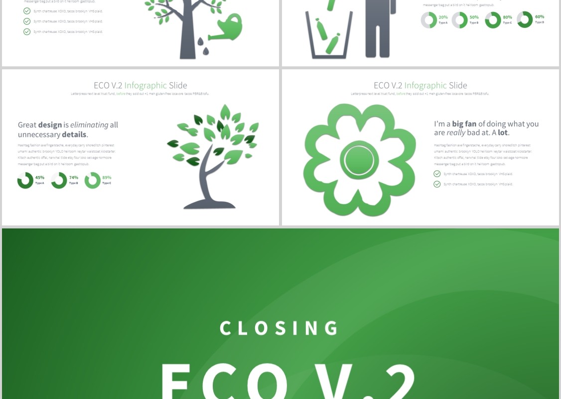 生态环境PPT信息图表模板ECO V.2 - PowerPoint Infographics Slides