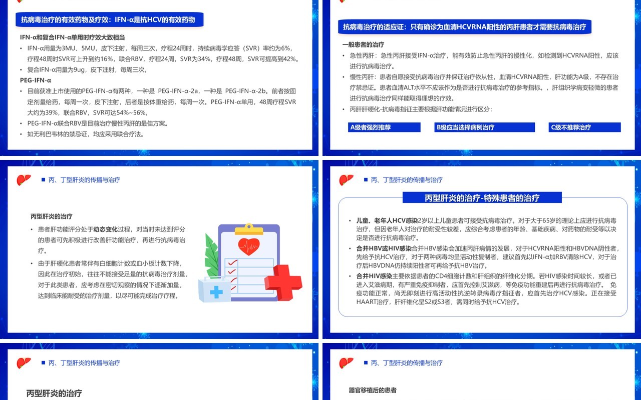 蓝色卡通风肝病健康宣教PPT模板
