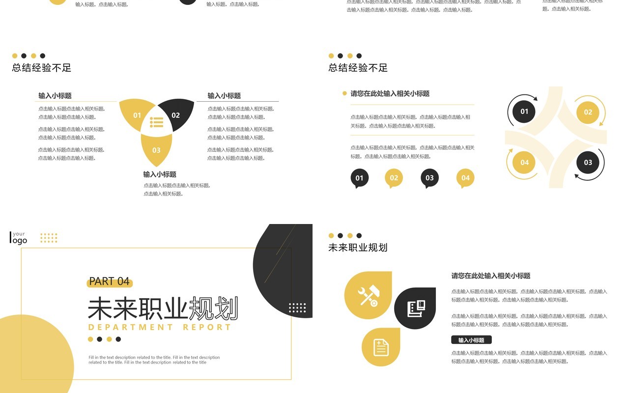 黄黑色商务风部门述职汇报PPT通用模板