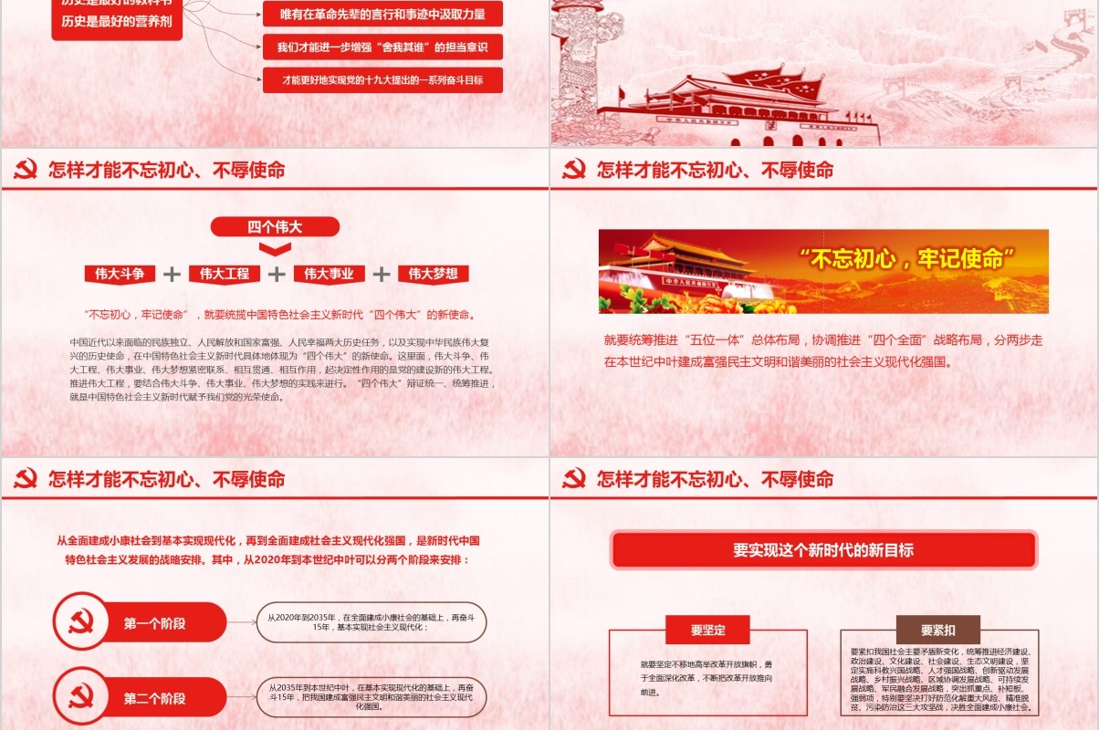 做新时代合格共产党员不忘初心牢记使命党课PPT模板