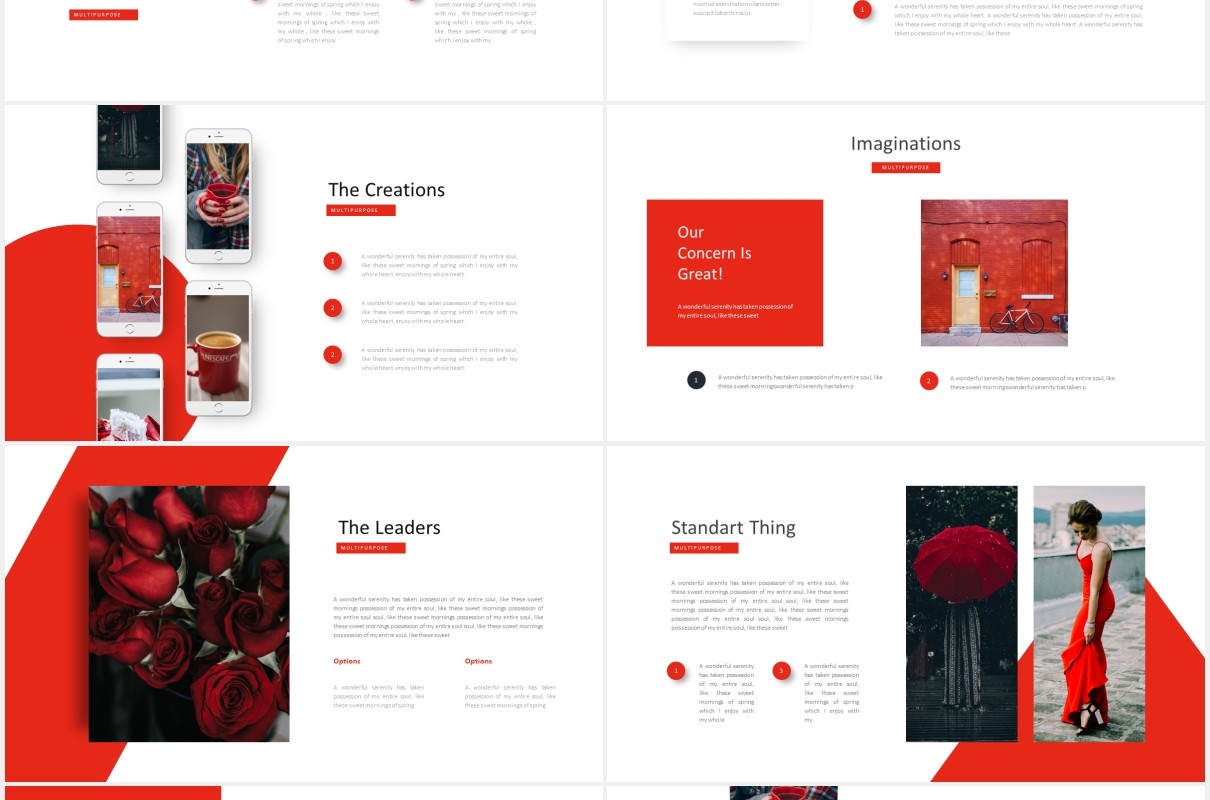 红色商业国外图片排版PPT模板Boost Business - Powerpoint Template