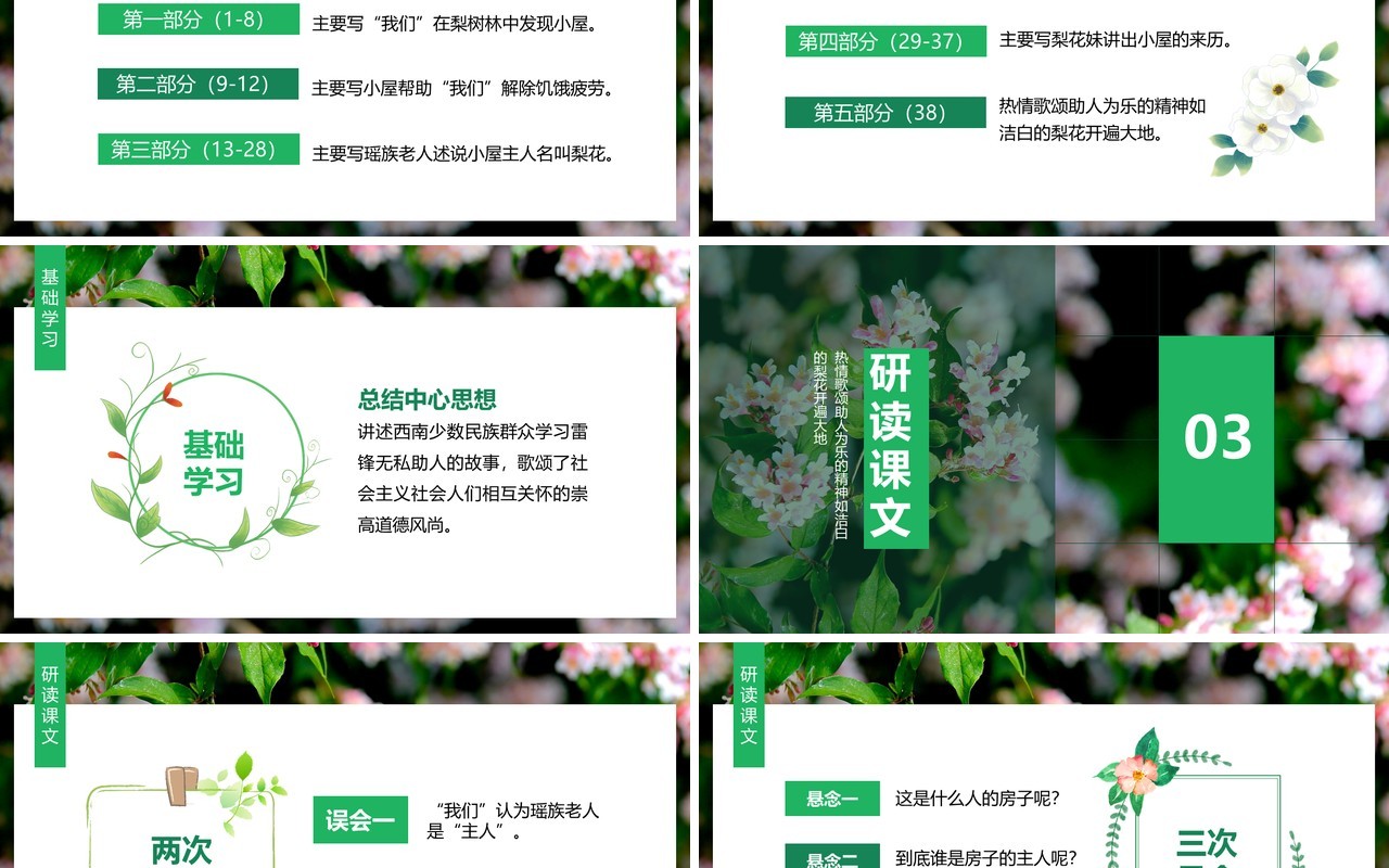当代作家彭荆风小说驿路梨花动态课件PPT模板