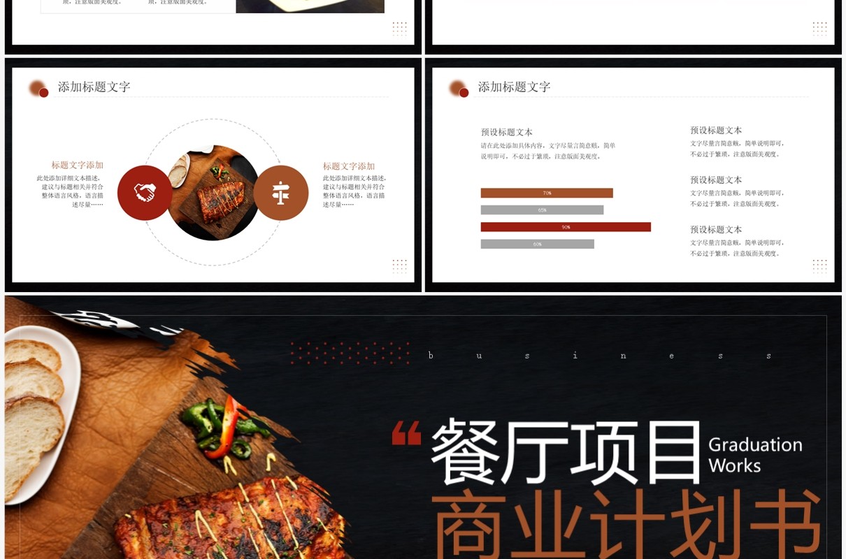商务风餐厅项目商业计划书PPT模板