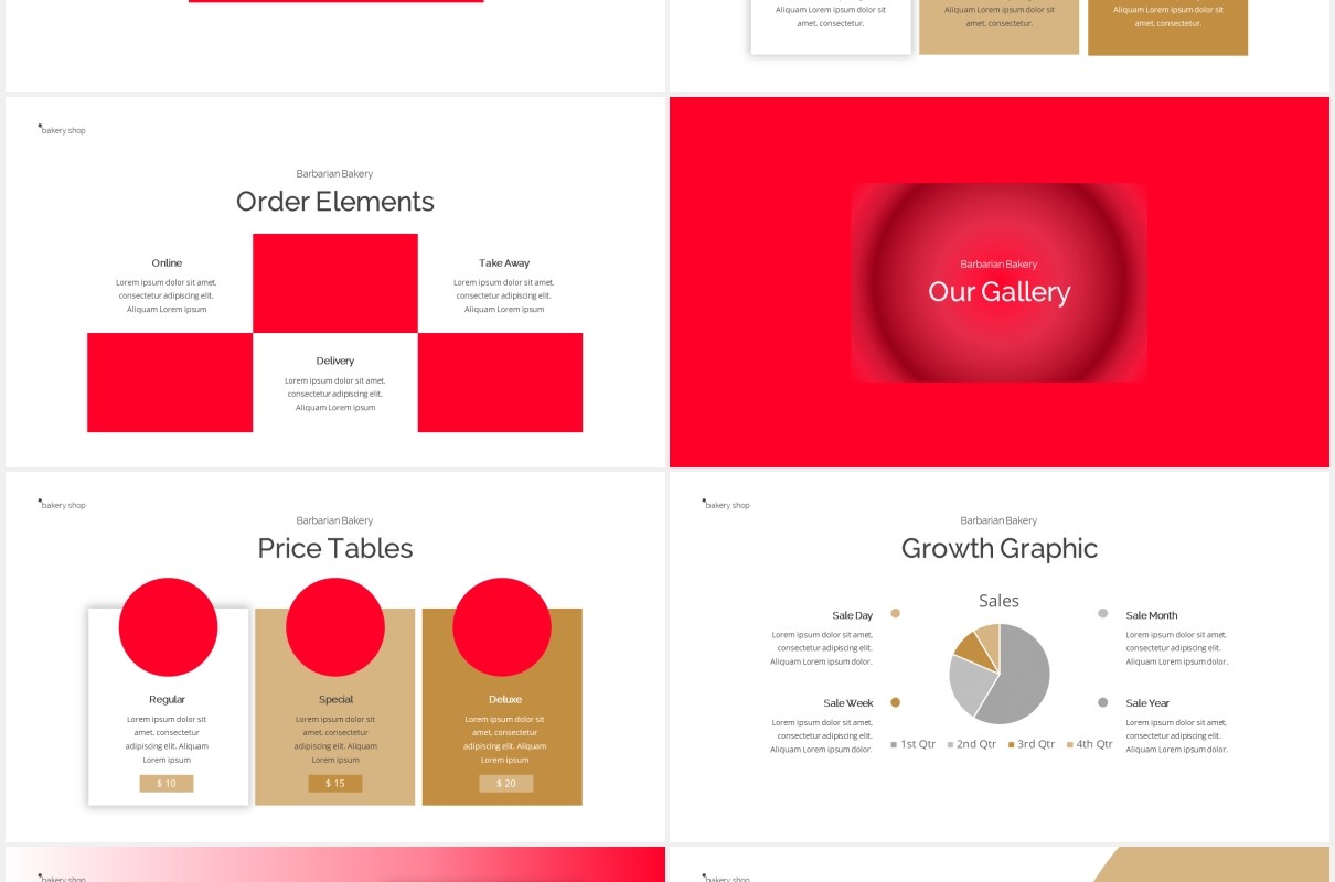 简约烘焙宣传介绍图片版式设计PPT模板Bakery Powerpoint Template