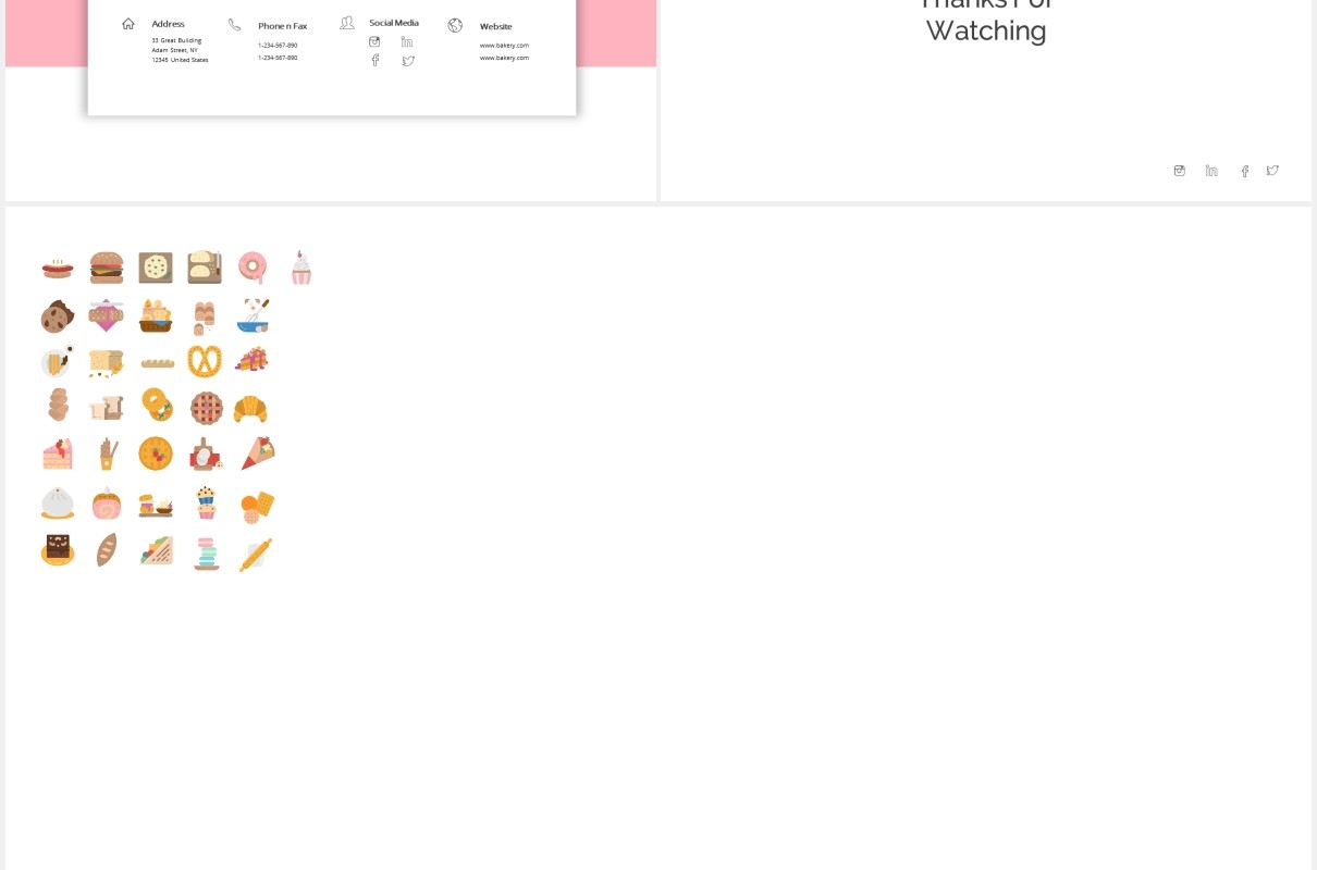 简约烘焙宣传介绍图片版式设计PPT模板Bakery Powerpoint Template