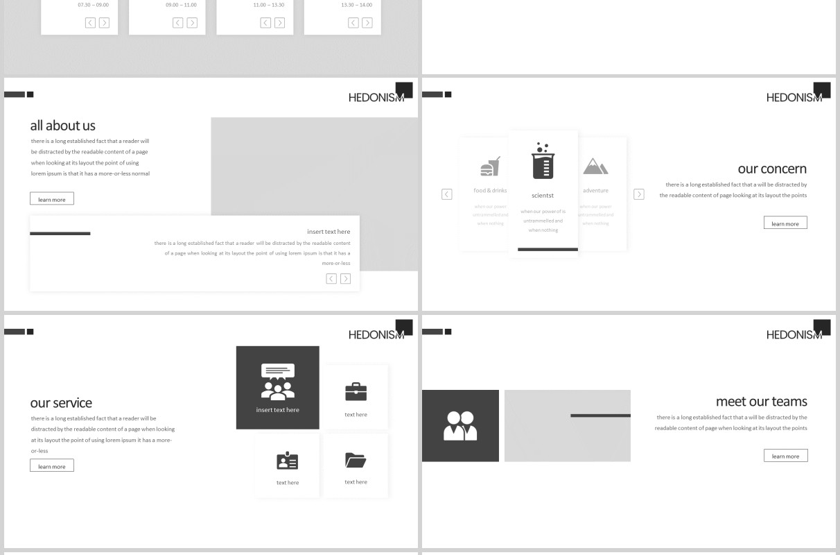 时尚高端大气工作计划总结汇报PPT模板版式素材图文排版Hedonism Powerpoint Template