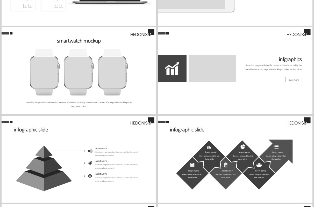 时尚高端大气工作计划总结汇报PPT模板版式素材图文排版Hedonism Powerpoint Template
