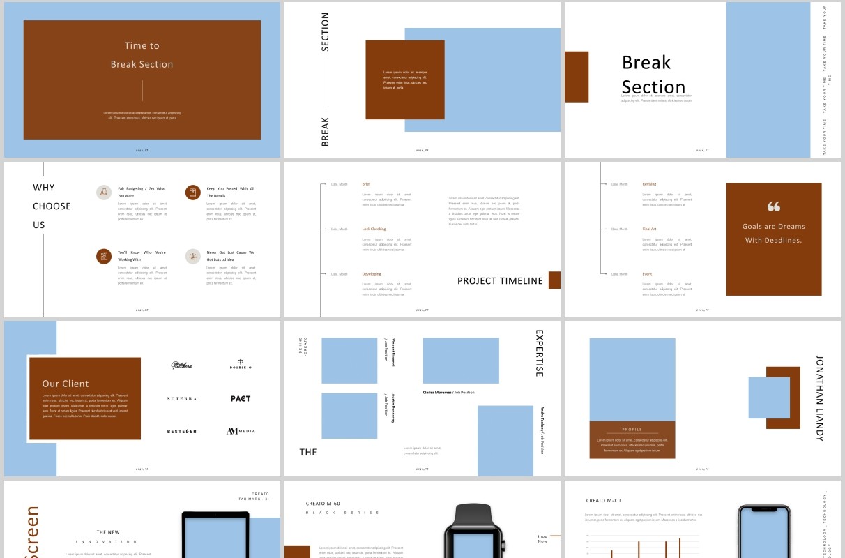 欧美通用PPT图片占位符版式设计模板Creato Powerpoint