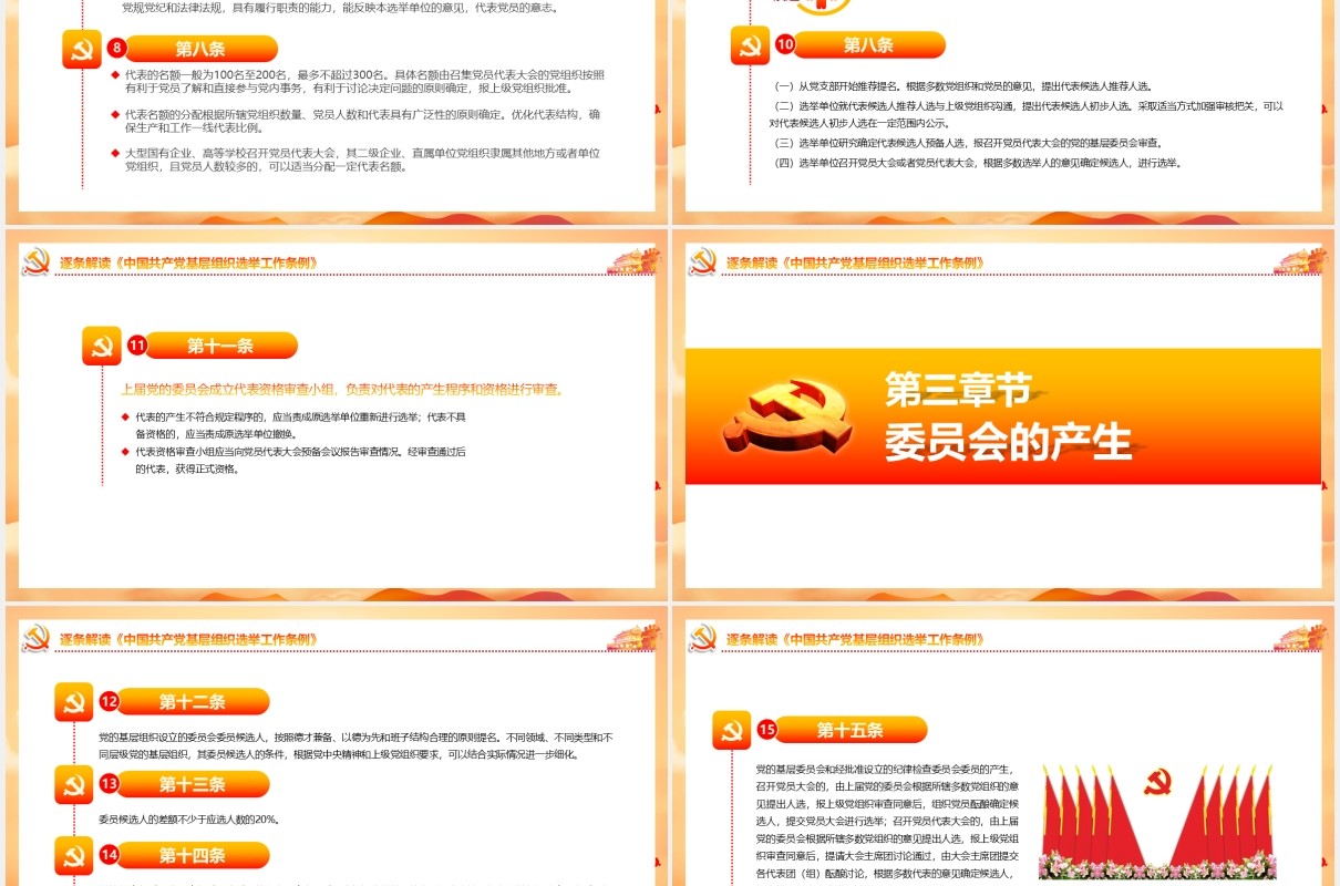 中国共产党基层组织选举工作条例党建党课动态PPT模板