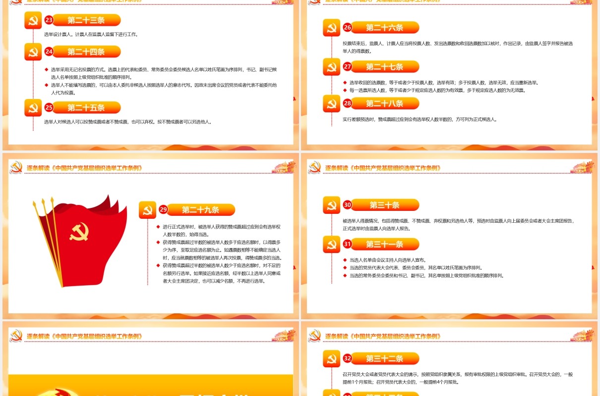 中国共产党基层组织选举工作条例党建党课动态PPT模板