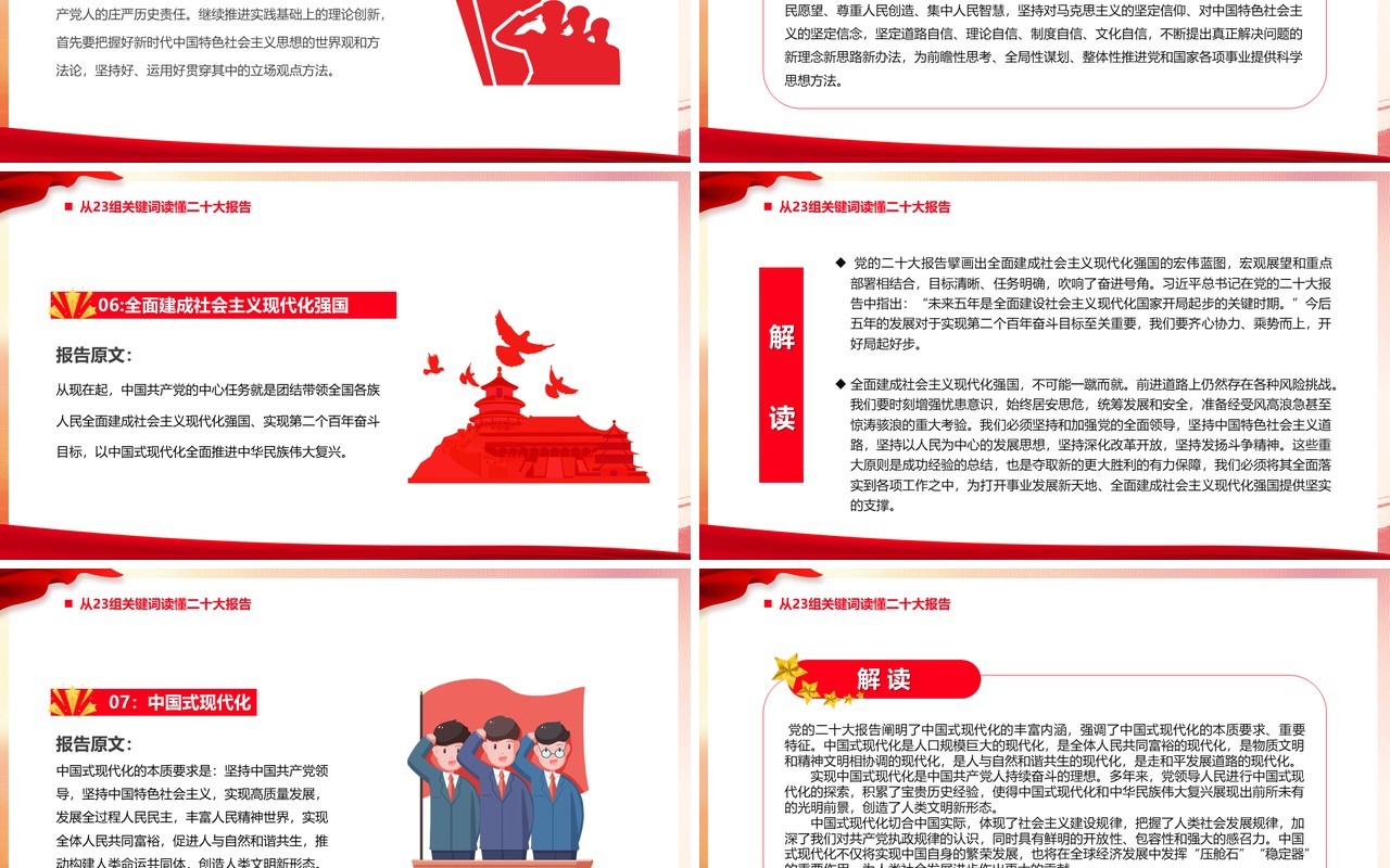 从23组关键词读懂党的二十大报告PPT模板