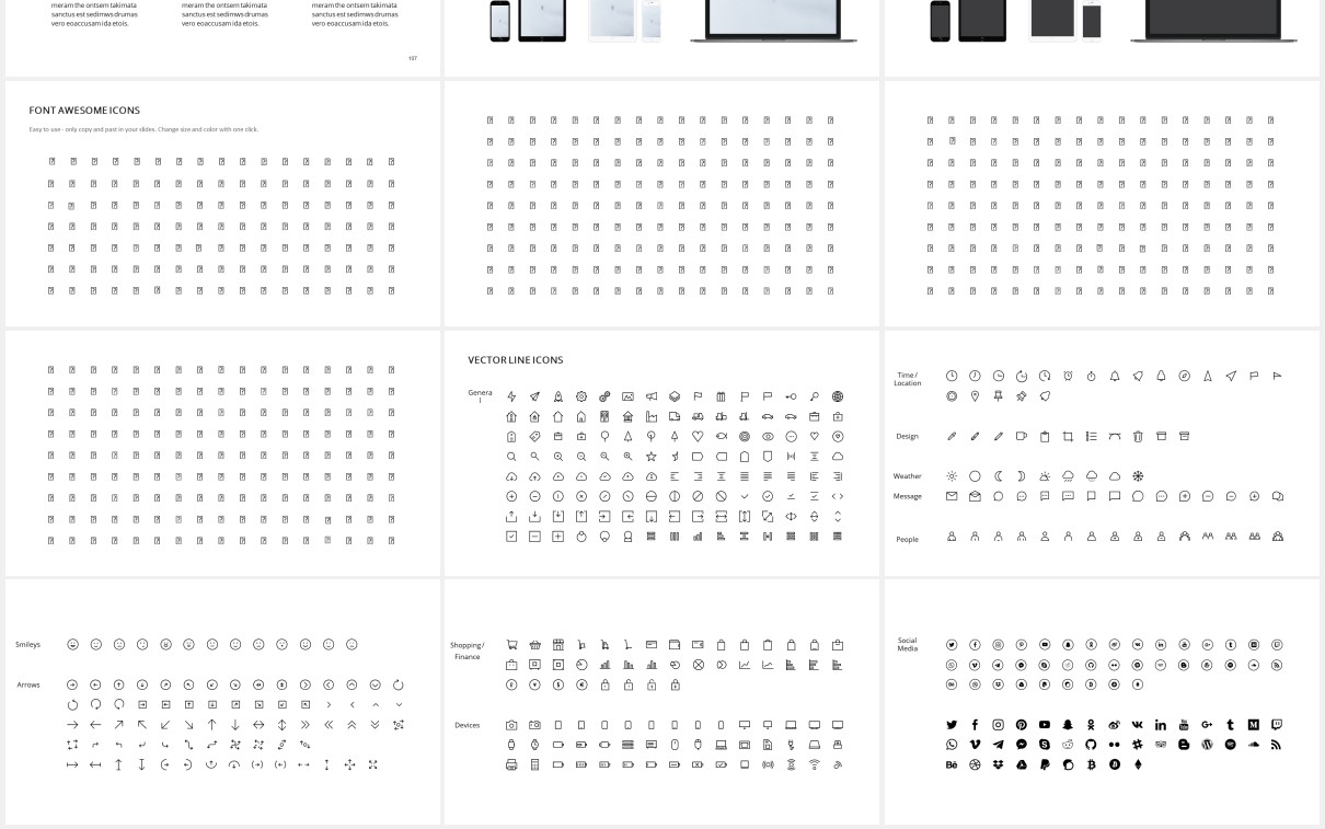 简约工作计划报告个人简历PPT模板ARONA - Powerpoint Presentation Template