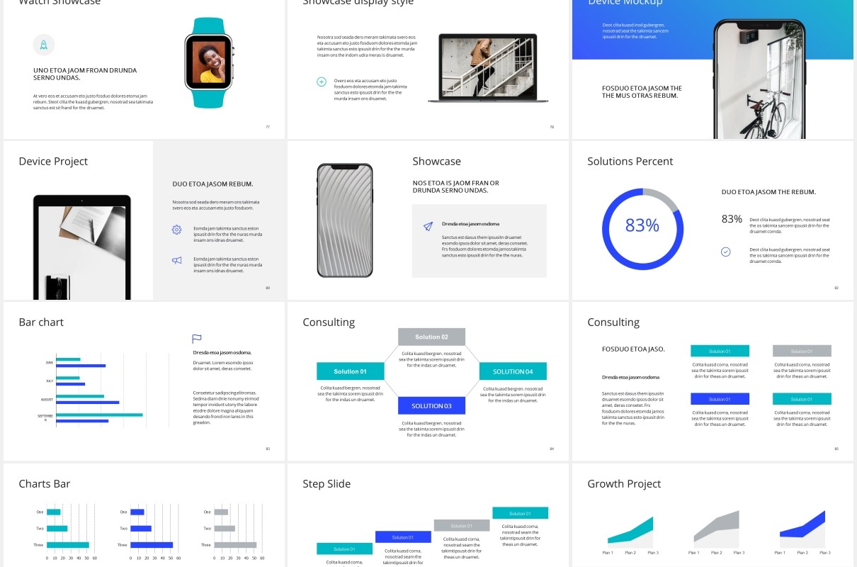 简约工作计划报告个人简历PPT模板ARONA - Powerpoint Presentation Template