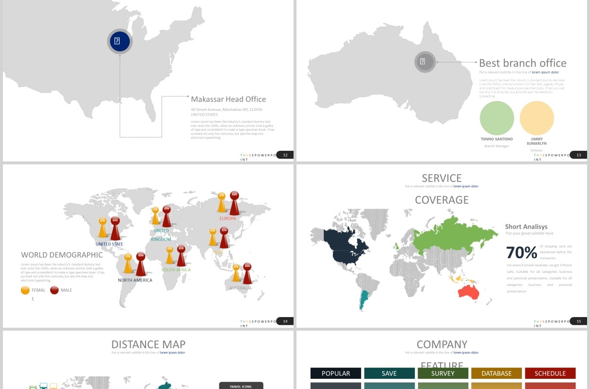 高端公司组织结构图宣传介绍PPT图片排版设计模板Three - Powerpoint Template