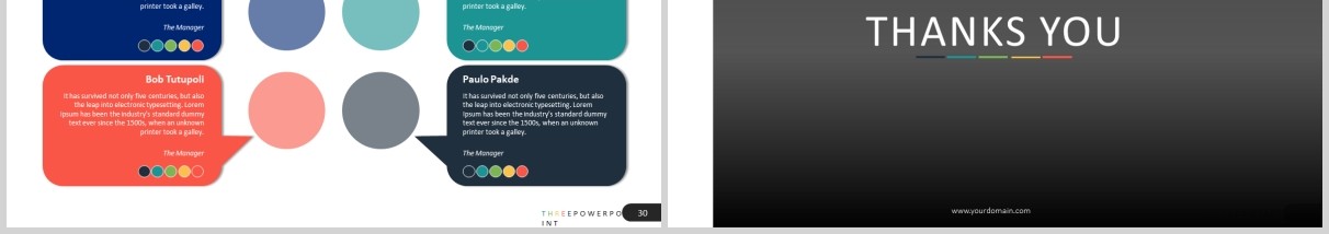 高端公司组织结构图宣传介绍PPT图片排版设计模板Three - Powerpoint Template