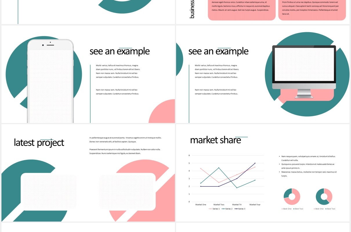 简约商务工作报告图片排版设计PPT模板STARTES - Business Powerpoint Template